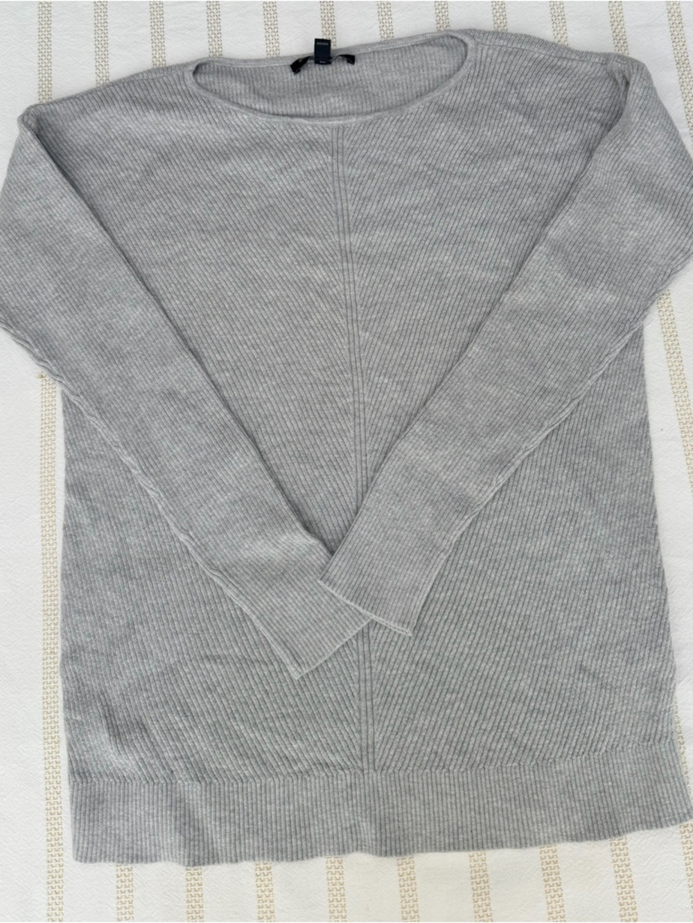 Banana Republic Ribbed Knit Sweater Gray Crew Neck Lightweight Size S - Picture 2 of 7